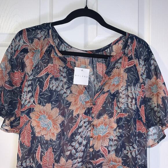 Nyland Women's Fairycore Tiered Maxi Dress Size L NEW Lyric Flutter Sleeves Boho - Picture 2 of 13